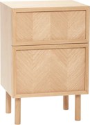 Noptieră în culoare naturală din lemn de stejar Herringbone – Hübsch