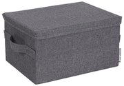 Cutie de depozitare gri din material textil cu capac 35x19x26 cm Soft Storage – Bigso Box of Sweden