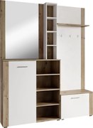 Set pentru anticameră, alb/stejar artisan, FANDU