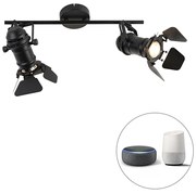 Smart Spotlight negru incl. WiFi GU10 2-light cu clapete - Movie