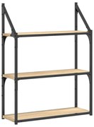 vidaXL Raft cu 3 niveluri stejar sonoma 60x21x78,5 cm, lemn prelucrat