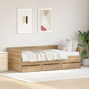 vidaXL Cadru de daybed cu sertare stejar artizanal 90 x 200 cm