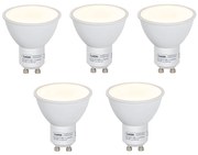 Set de 5 becuri LED GU10 cu senzor crepuscular 5W 380lm 3000K
