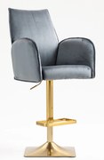 HR280KW Scaun Grafit din Catifea cu Bază Aurie