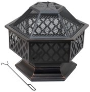 Cattara 13008 Șemineu cu capac Hexagon, 60,5 x 7 0x 62,5 cm