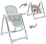 Scaun de masa bebelusi multifunctional 2 in 1 Kidizi Swingy mint, transformabil in leagan bebe