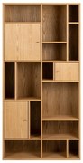 Bibliotecă în culoare naturală cu aspect de lemn de stejar 90x180 cm Rangoon – Actona
