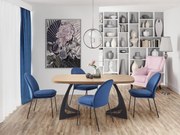 Set masa extensibila Veldon L160-200 cm + 4 scaune K443 velvet bleumarin