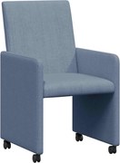vidaXL Scaune de dining cu roți cu roți 2 pcs albastru 57 x 66 x 94 cm