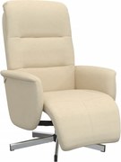 vidaXL Scaun rabatabil cu suport pentru picioare crem material textil