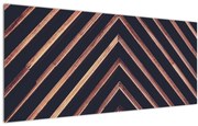 Tablou - Motiv de lemn pe fond negru (120x50 cm)