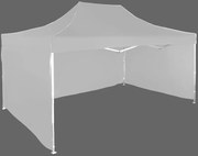 Pavilion de grădină  3x4,5m – din aluminiu, 3 pereţi laterali, Gri / antracit