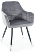 Scaun de bucaterie Nuxe Velvet, gri