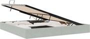 vidaXL Pat cu storage cu headboard Gri deschis 200 x 200 cm Catifea