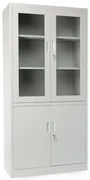 Dulap metalic universal cu uși despicate, 90 x 40 x 185 cm, încuietoare cu cilindru, gri deschis - ral 7035