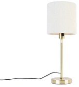 Lampă de masă reglabilă aurie cu abajur din stofă bouclé alb 20 cm - Parte