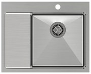 Chiuveta inox incastrata Quadron Unique Russel 116 inox periat 62x48 cm dreapta