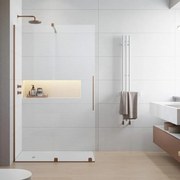 Paravan de dus tip Walk-in Radaway Furo cupru periat-transparent 80 cm sticla securizata 8 mm stanga