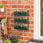 Outsunny Jardiniera de perete pe 3 nivele cu 6 ghivece pentru interior si exterior, Jardiniera cu montare pe perete
