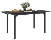 HOMCOM Masă de Grădină Extensibilă pentru 4-6 Persoane cu Picioare din Oțel, 160x70x75 cm, Negru | Aosom Romania
