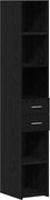 vidaXL Bibliotecă cu sertar Stejar Negru 30 x 42.4 x 185.2 cm