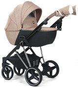 Carucior 3 in 1: Cadru usor din aluminiu, Landou confortabil, Varianta sport ergonomica, Scoica auto - CPC-66-crem