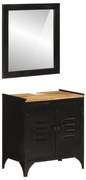 vidaXL Set mobilier de baie, 2 piese, fier și lemn masiv de mango