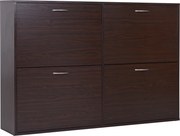 HOMCOM Pantofar cu Rafturi Reglabile din PAL, 120x24x81 cm, Maro | Aosom Romania