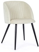 Scaun dining alb din catifea si metal, Queen Bizzotto