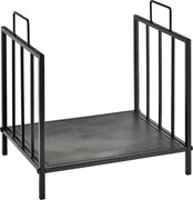 Outsunny Suport pentru Lemne pentru Interior și Exterior cu 2 Mânere, 44,5x33x46,5 cm, Negru | Aosom Romania