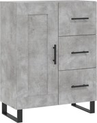 vidaXL Servantă, gri beton, 69,5x34x90 cm, lemn compozit
