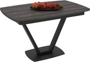 Masa extensibila NIKA, negru, ceramica/metal, 125/165x80x75 cm