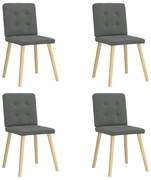 vidaXL Scaune de bucătărie pivotante, 4 buc., gri închis, textil