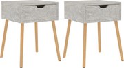 vidaXL Dulapuri noptieră, 2 buc, gri beton, 40x40x56 cm,lemn prelucrat