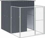 vidaXL Cușcă câine cu țarc antracit 165x251x181 cm oțel galvanizat