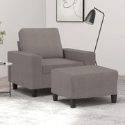 vidaXL Fotoliu canapea cu taburet, taupe, 60 cm, material textil