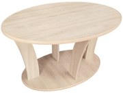 Masuta cafea Ovala cu role, sonoma, 94 x 54 x 64 cm