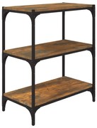 vidaXL Raft cărți stejar fumuriu 60x33x70,5 cm, lemn prelucrat și oțel