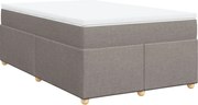 vidaXL Pat box spring cu saltea, gri taupe, 120x200 cm, textil