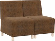 vidaXL Unitate Sofa Modulară Fără Brațe 2 pcs Maro 55 x 74 x 82 cm