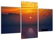 Tablou cu podul în apus de soare (90x60 cm)