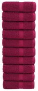 vidaXL Prosoape de baie premium SOLUND, 10 buc., bordeaux, 30x30 cm, 600 g/m²