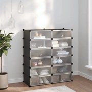 vidaXL Suport de pantofi, negru, 94,5x36,5x106 cm, PP