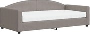 vidaXL Pat de zi cu saltea, gri taupe, 100x200 cm, textil
