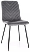 Scaun Daren velvet gri/negru Blu14