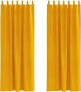 vidaXL Perdele opace 2 pcs Galben muștar 140 x 225 cm Catifea