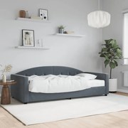 vidaXL Pat de zi cu saltea, gri închis, 90x200 cm, catifea
