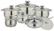 Set oale si tigaie inox cu capace 12 piese Kitchen Pro PRO 1261