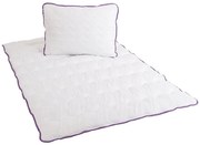 Patura quiltata pentru toate anotimpurile 140x200 cm cu perna STELLA LAVENDER 70x90 cm, alba