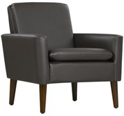 HOMCOM Fotoliu de Mobilier Capitonat, Fotoliu Modern din Imitație de Piele și Lemn, 75x78x81 cm, Maro